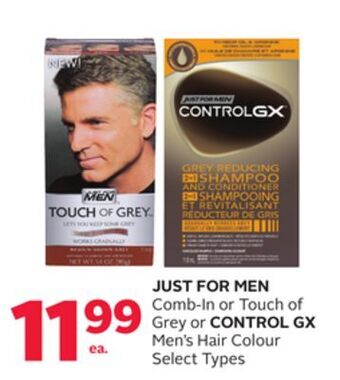 Rexall Just for men comb-in or touch of grey or control gx men's hair colour offer