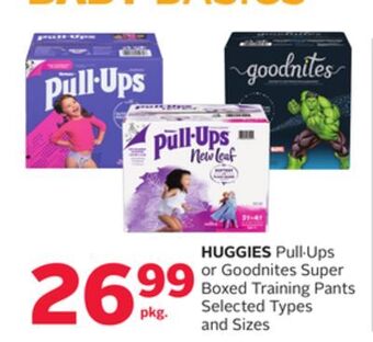 Rexall Huggies pull. ups or goodnites super boxed training pants offer