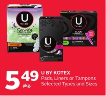 Rexall U by kotex pads, liners or tampons offer