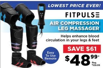 Showcase Fitpulse air compression leg massager offer
