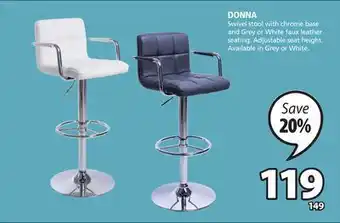 JYSK Donna swivel stool with chrome base offer