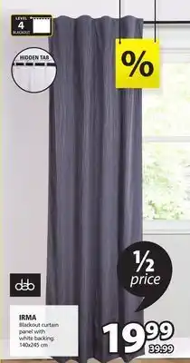 JYSK Irma blackout curtain panel with white backing offer