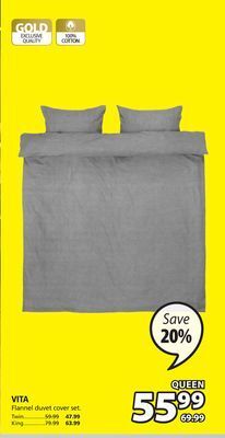 JYSK Vita flannel duvet cover set offer