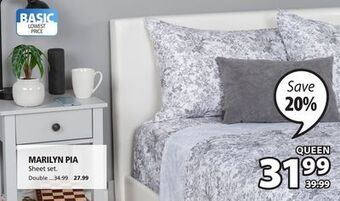 JYSK Marilyn pia sheet set offer