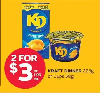 Rexall Kraft dinner or cups offer
