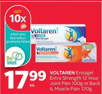 Rexall Voltaren emulgel extra strength 12 hour joint pain or back & muscle pain offer