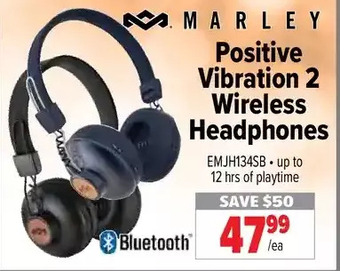 2001 Audio Video Marley positive vibration 2 wireless headphones offer