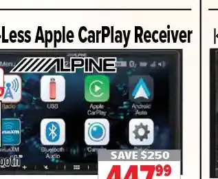 2001 Audio Video Alpine mech-less apple carplay receiver offer