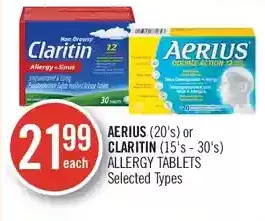 Shoppers Drug Mart Aerius or claritin allergy tablets offer