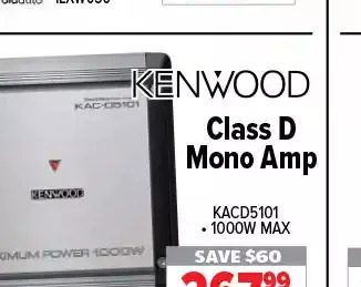 2001 Audio Video Kenwood class d mono amp offer