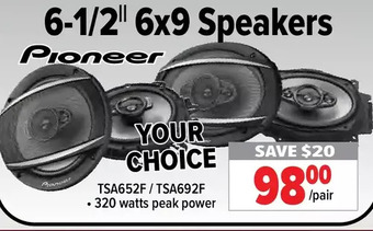 2001 Audio Video Pioneer 6-1/2" 6x9 speakers offer