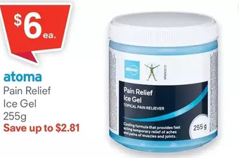 Guardian Pharmacy Atoma pain relief ice gel offer