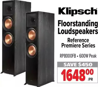 2001 Audio Video Klipsch floorstanding loudspeakers reference premiere series offer