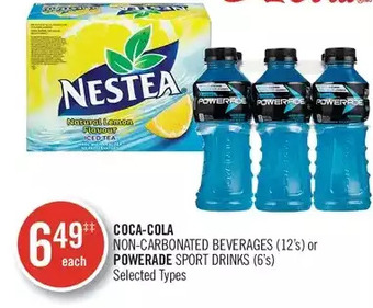 Shoppers Drug Mart Coca-cola non-carbonated beverages or powerade sport drinks offer