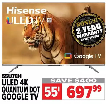 2001 Audio Video Hisense uled 4k quantum dot google tv offer
