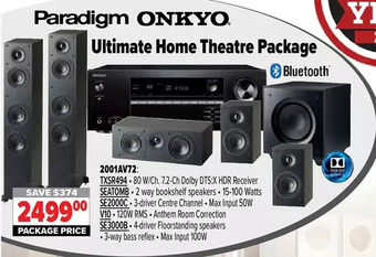 2001 Audio Video Paradigm, onkyo ultimate home theatre package offer