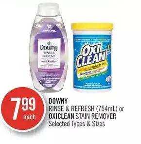 Shoppers Drug Mart Downy rinse & refresh or oxiclean stain remover offer