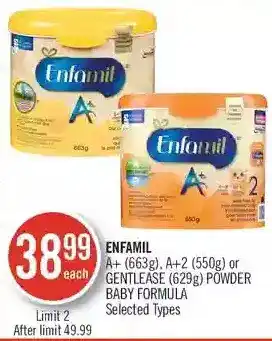 Shoppers Drug Mart Enfamil a+, a+2 or gentlease powder baby formula offer
