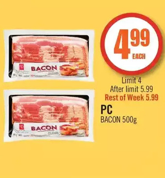 Shoppers Drug Mart Pc bacon offer