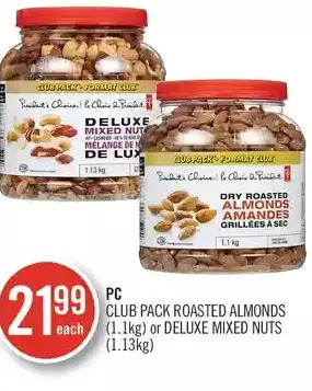 Shoppers Drug Mart Pc club pack roasted almonds or deluxe mixed nuts offer