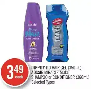 Shoppers Drug Mart Dippity-do hair gel, aussie miracle moist shampoo or conditioner offer