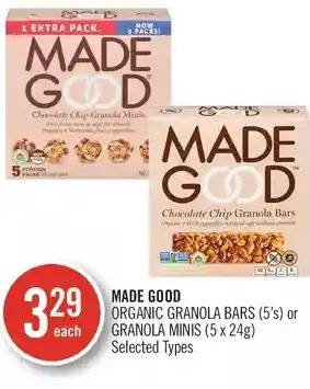 Shoppers Drug Mart Made good organic granola bars or granola minis offer