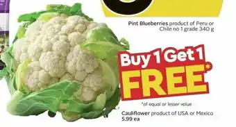 Safeway Cauliflower offer