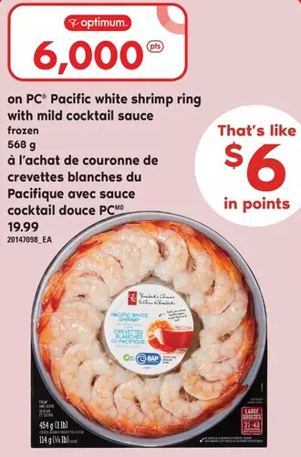 Independent Grocer Pc pacific white shrimp ring with mild cocktail sauce offer
