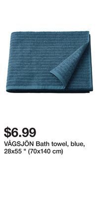 IKEA Vågsjön bath towel, blue, 28x55 " (70x140 cm) offer
