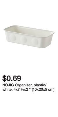 IKEA Nojig organizer, plastic/white, 4x7 ¾x2 " (10x20x5 cm) offer