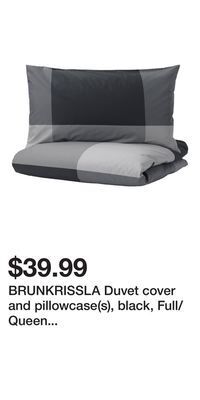 IKEA Brunkrissla duvet cover and pillowcase(s), black, full/queen (double/queen) offer