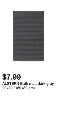 IKEA Alstern bath mat, dark gray, 20x32 " (50x80 cm) offer