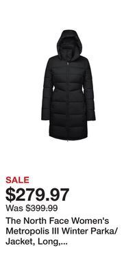 Sport Chek The north face women's metropolis iii winter parka/jacket, long, insulated down, hooded offer