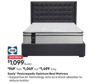 Sleep Country Sealy posturepedic optimum beal mattress offer