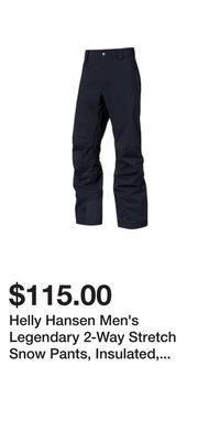 Sport Chek Helly hansen men's legendary 2-way stretch snow pants, insulated, ski, winter, waterproof offer