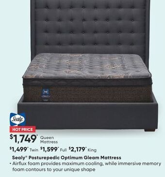 Sleep Country Sealy posturepedic optimum gleam mattress offer