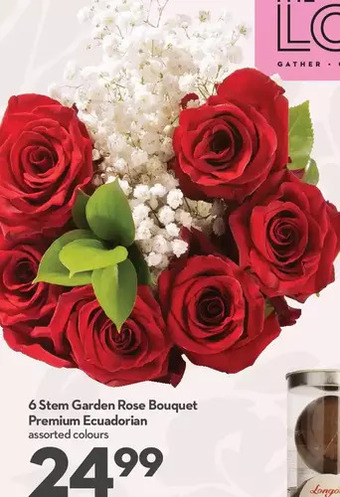 Longo's 6 stem garden rose bouquet premium ecuadorian offer