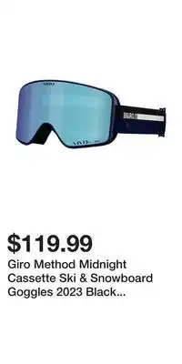 Sport Chek Giro method midnight cassette ski & snowboard goggles 2023 black with vivid royal lens offer
