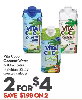 Longo's Vita coco coconut water offer
