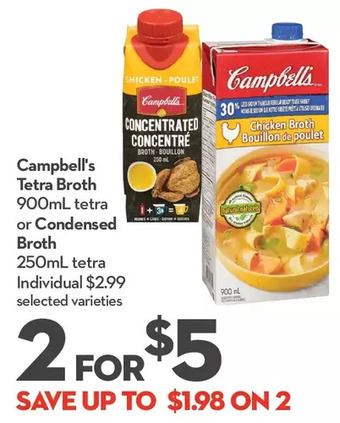 Longo's Campbell's tetra broth or condensed broth offer