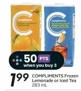 Safeway Compliments frozen lemonade or iced tea 283ml offer