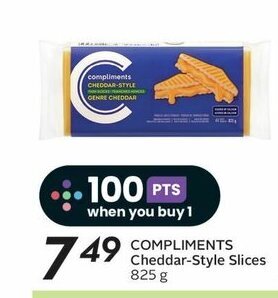 Safeway Compliments cheddar-style slices 825g offer