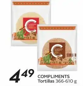 Safeway Compliments tortillas 366-610g offer