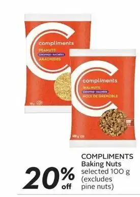 Safeway Compliments baking nuts 100g offer
