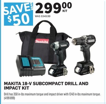 Co-op Makita 18-V subcompact drill and impact kit offer