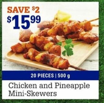 M&M Meat Shops Chicken and pineapple mini-skewers 500g offer