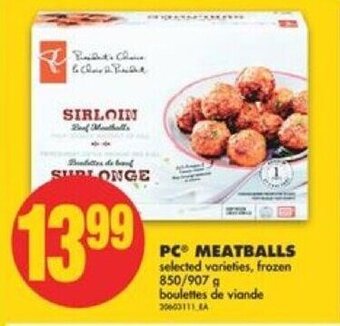 No Frills PC meatballs 850/907 g offer