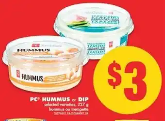 No Frills PC hummus or dip 227 g offer