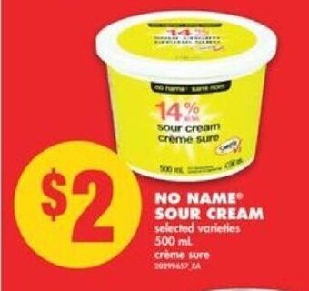 No Frills No name sour cream 500 ml offer