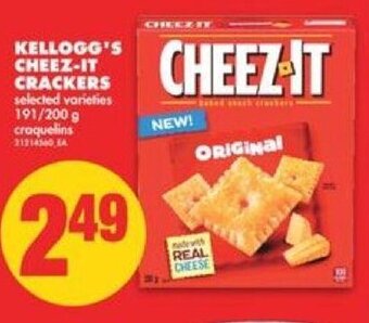 No Frills Kellogg's cheez-it crackers 191/200 g offer